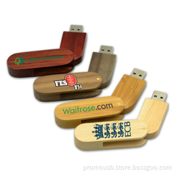 Customized wholesale bamboo flash drives bulk with logo